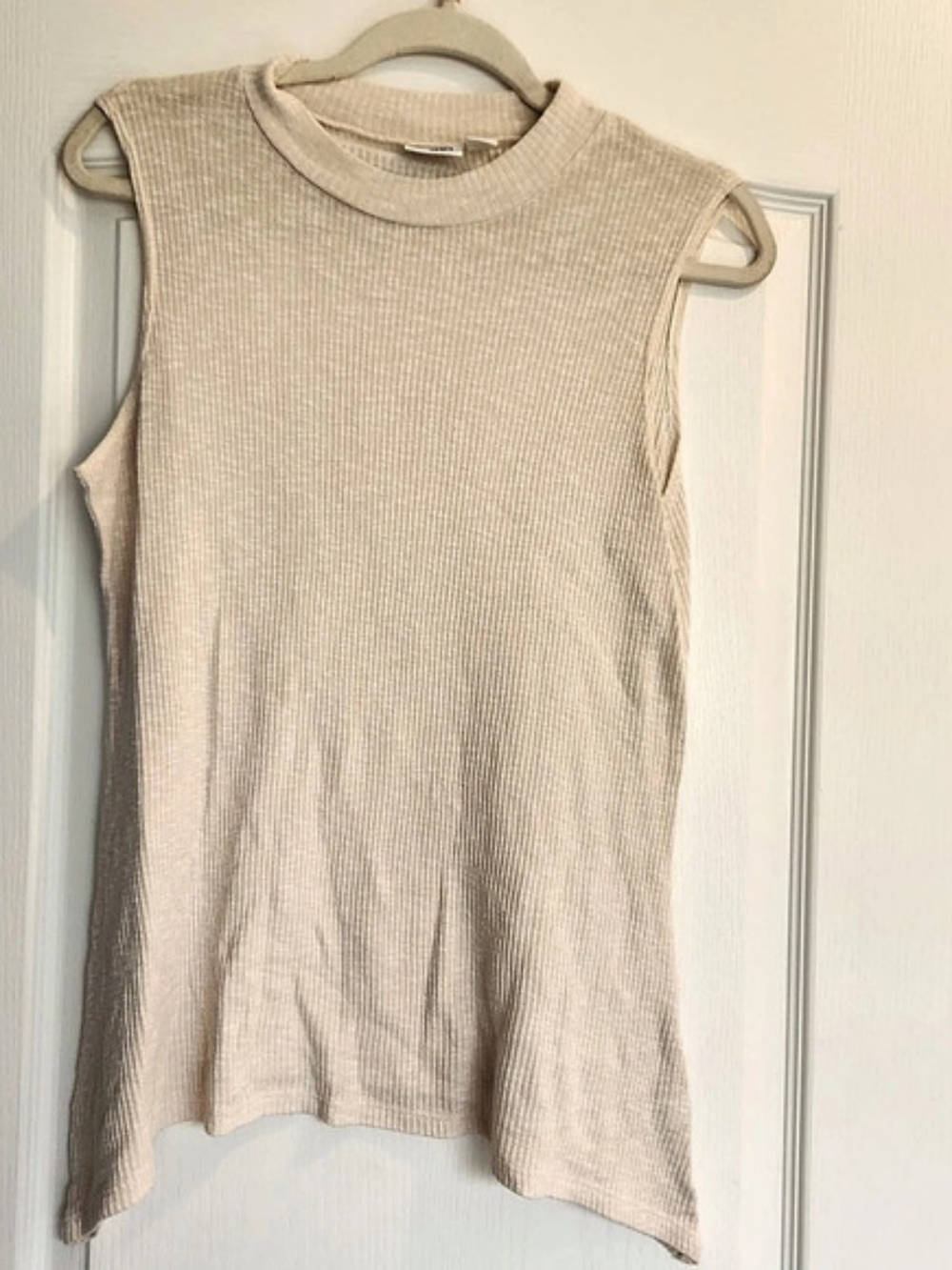 Cato Ribbed Sleeveless Tank in Cream Large EUC